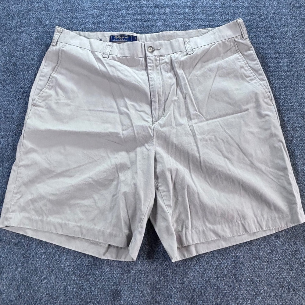 Bobby Jones Players Shorts Mens 38 Khaki Lyocell Cotton Blend Golf Chino Casual